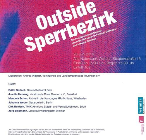 Plakat Outside Sperrbezirk, Workshop-Konferenz des Thüringer Landesfrauenrates