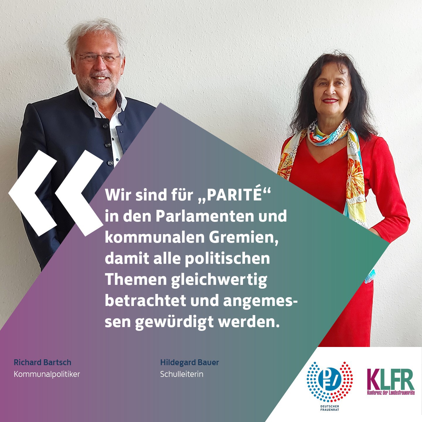#WirBrauchenParität: Richard Bartsch und Hildegard Bauer