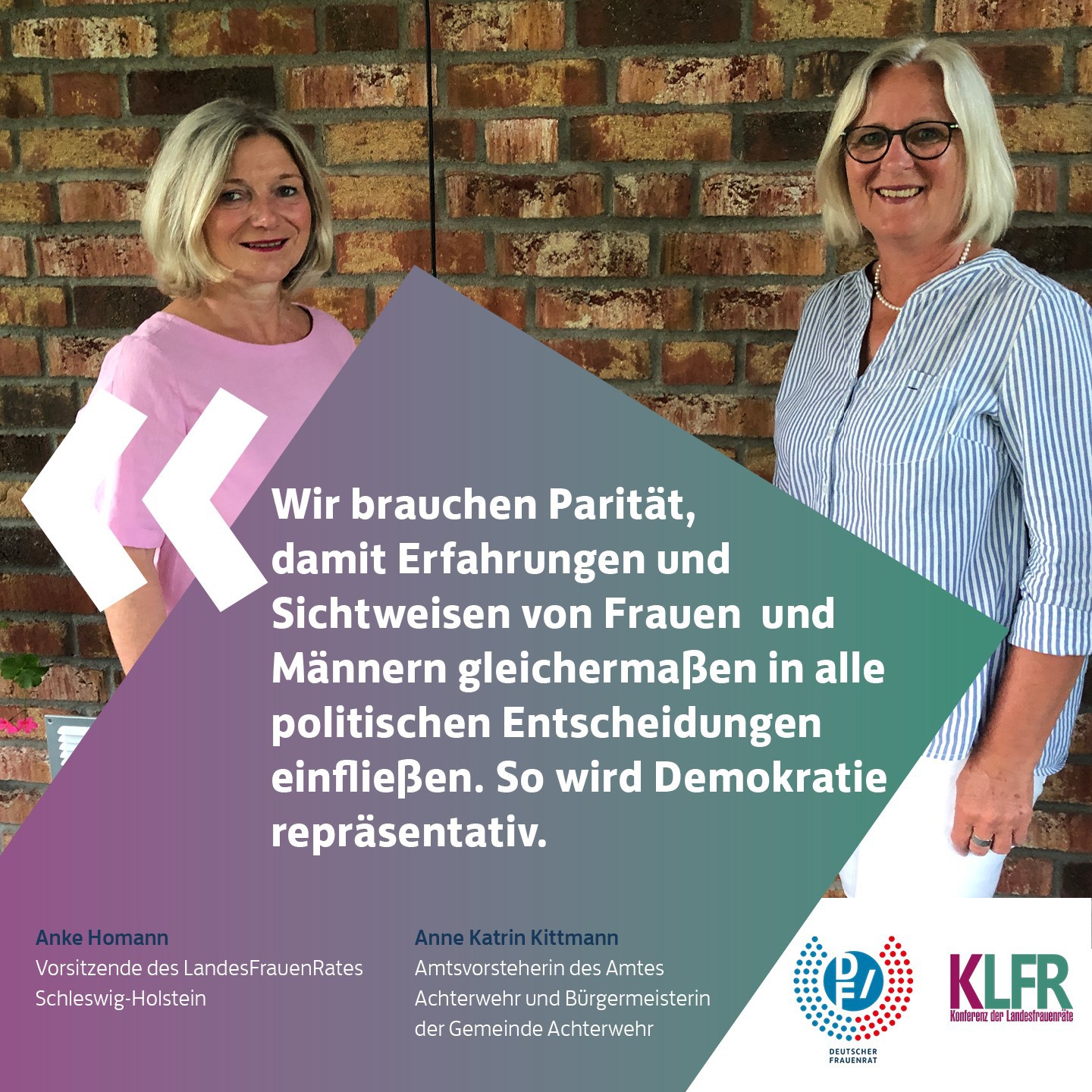 #WirBrauchenParität: Anke Homann und Anne Katrin Kittmann