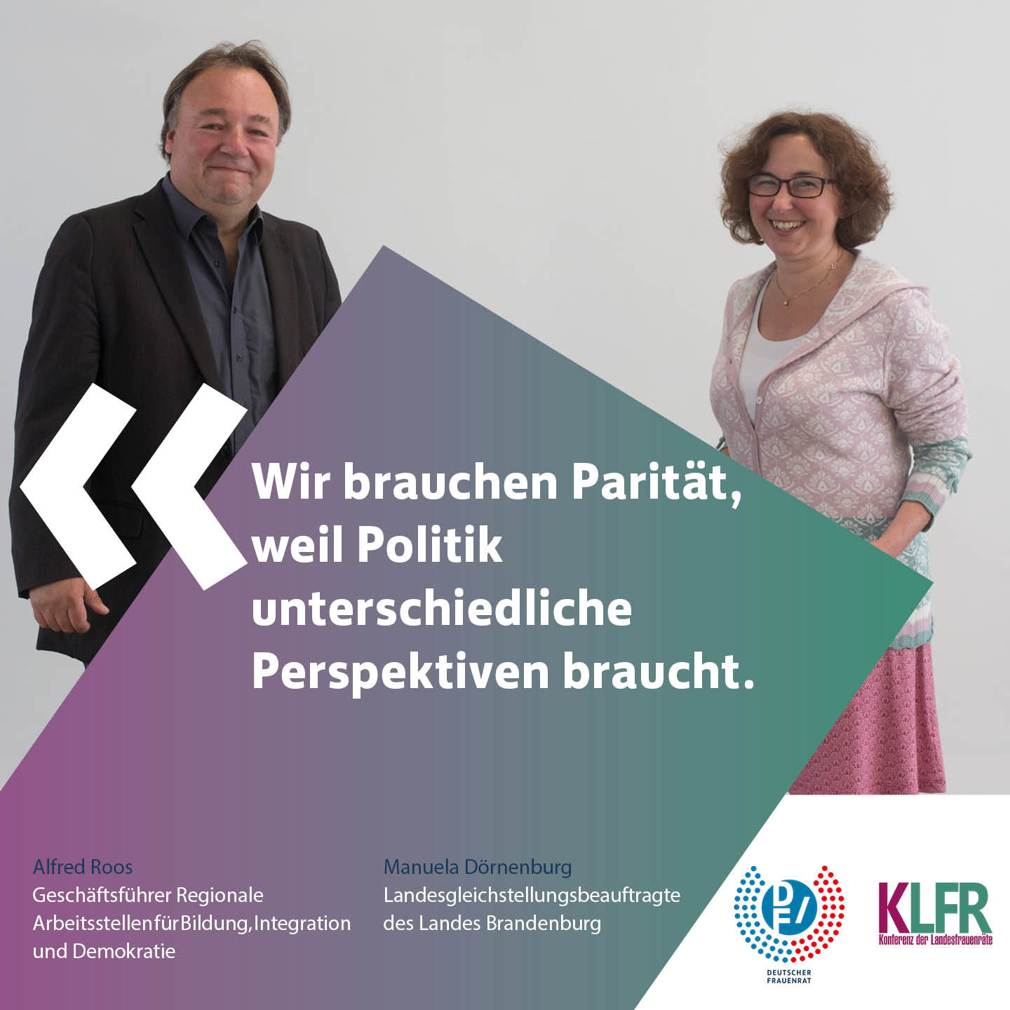#WirBrauchenParität: Alfred Roos und Manuela Dörnenburg