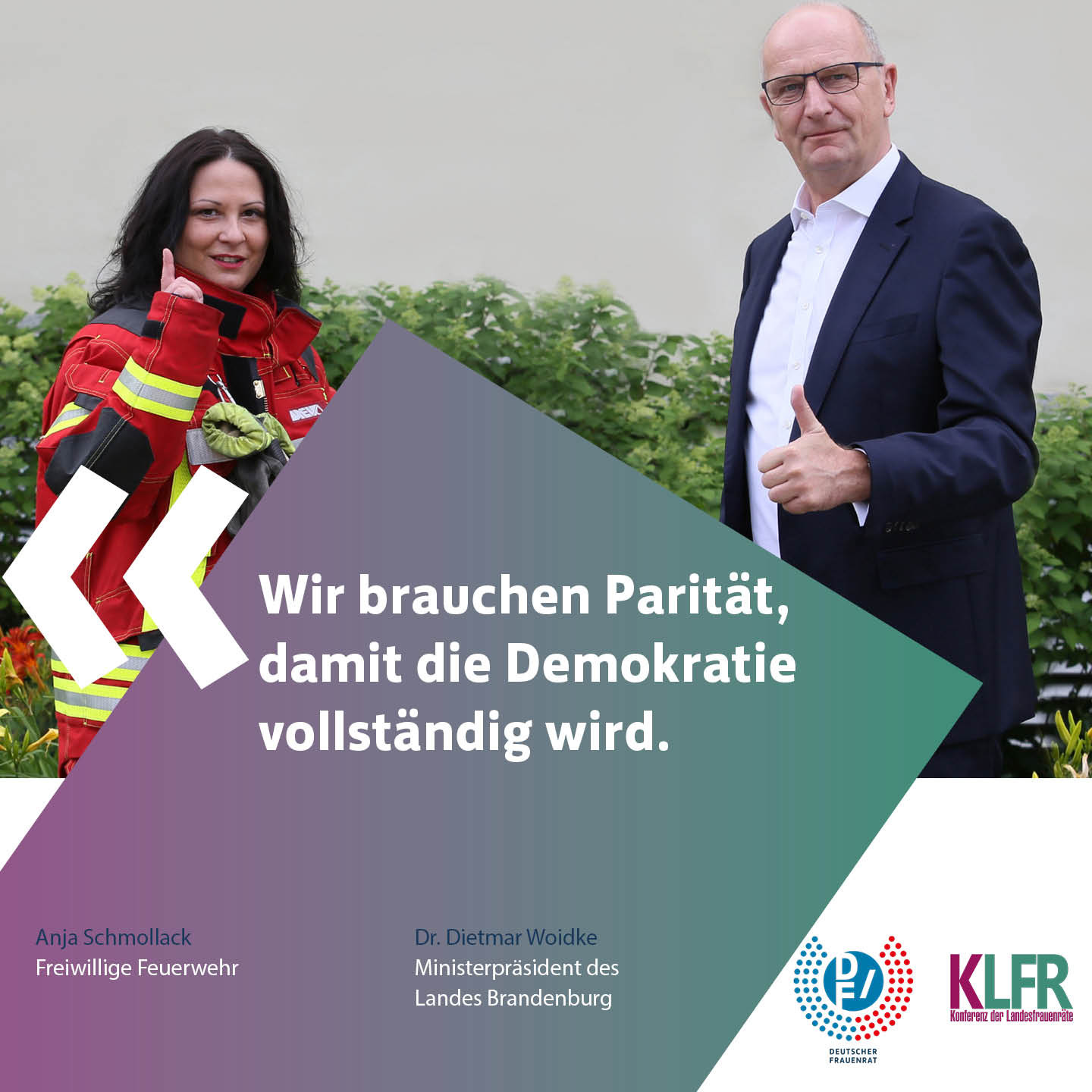 #WirBrauchenParität: Anja Schmollack und Dietmar Woidke