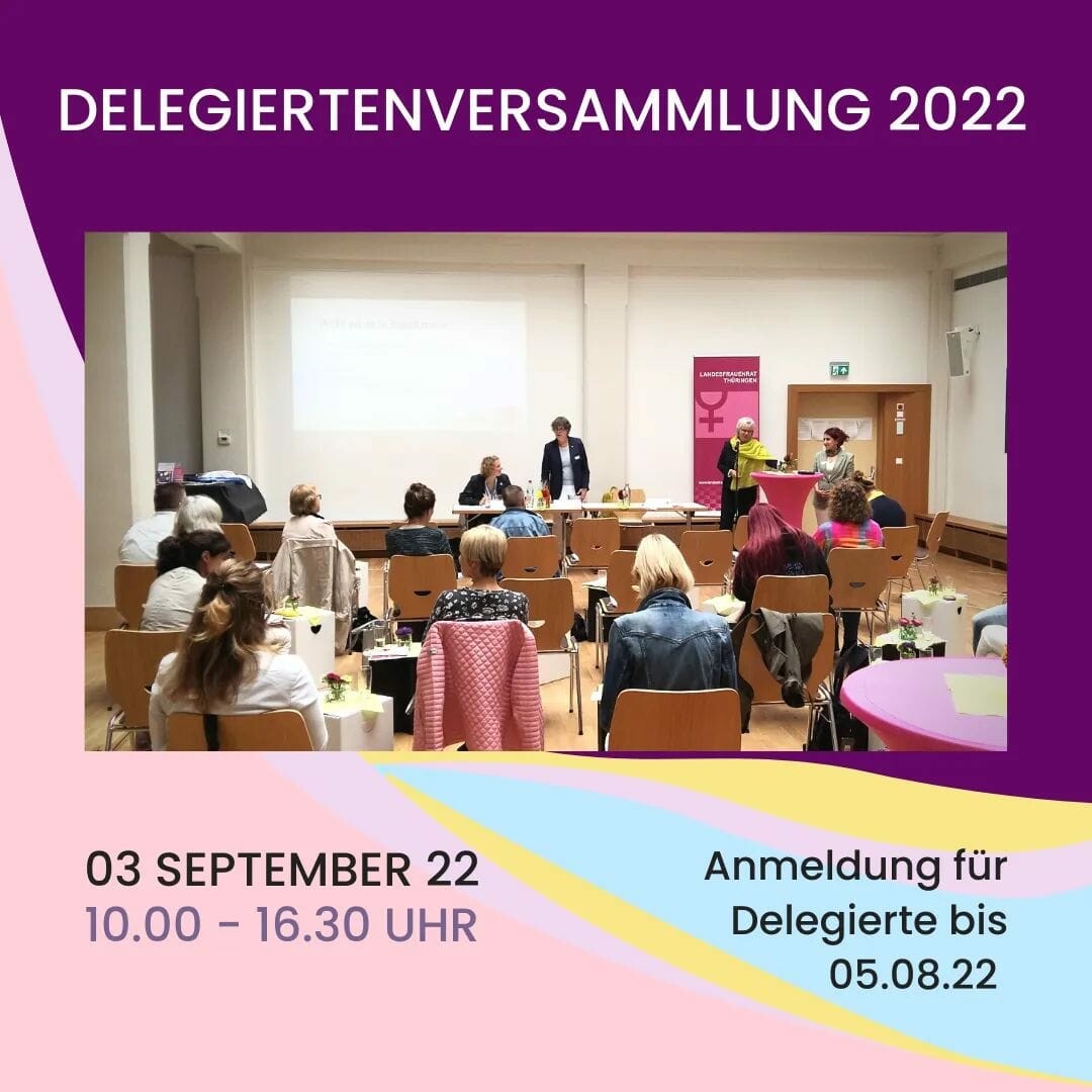 Delegiertenversammlung 2022, 03. September 2022, 10-16:30 Uhr, Anmeldung für Delegierte bis 05.08.2022