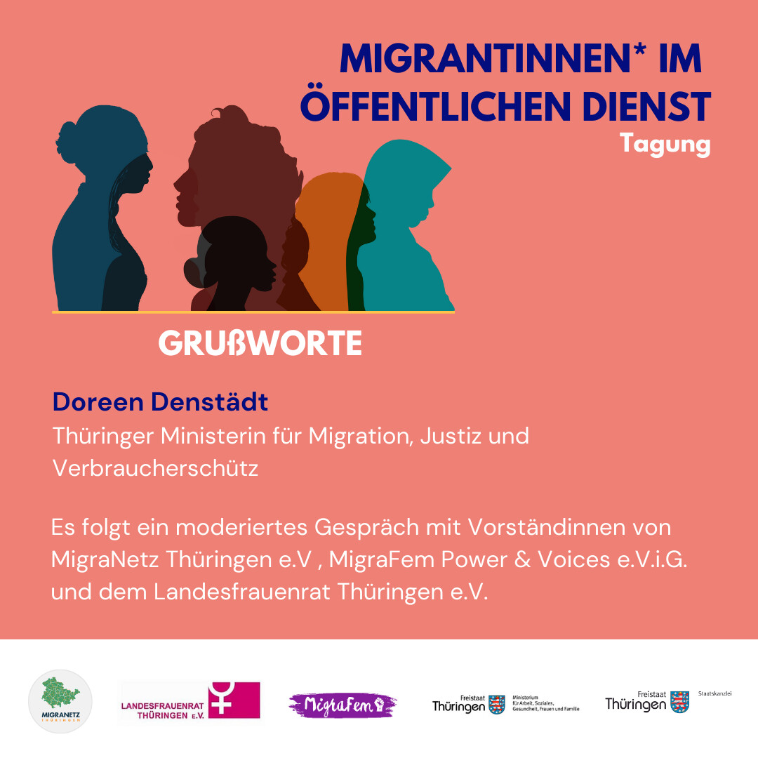 Migrantinnen* im Öffentlichen Dienst - Grußwort, MigraNetz Thüringen